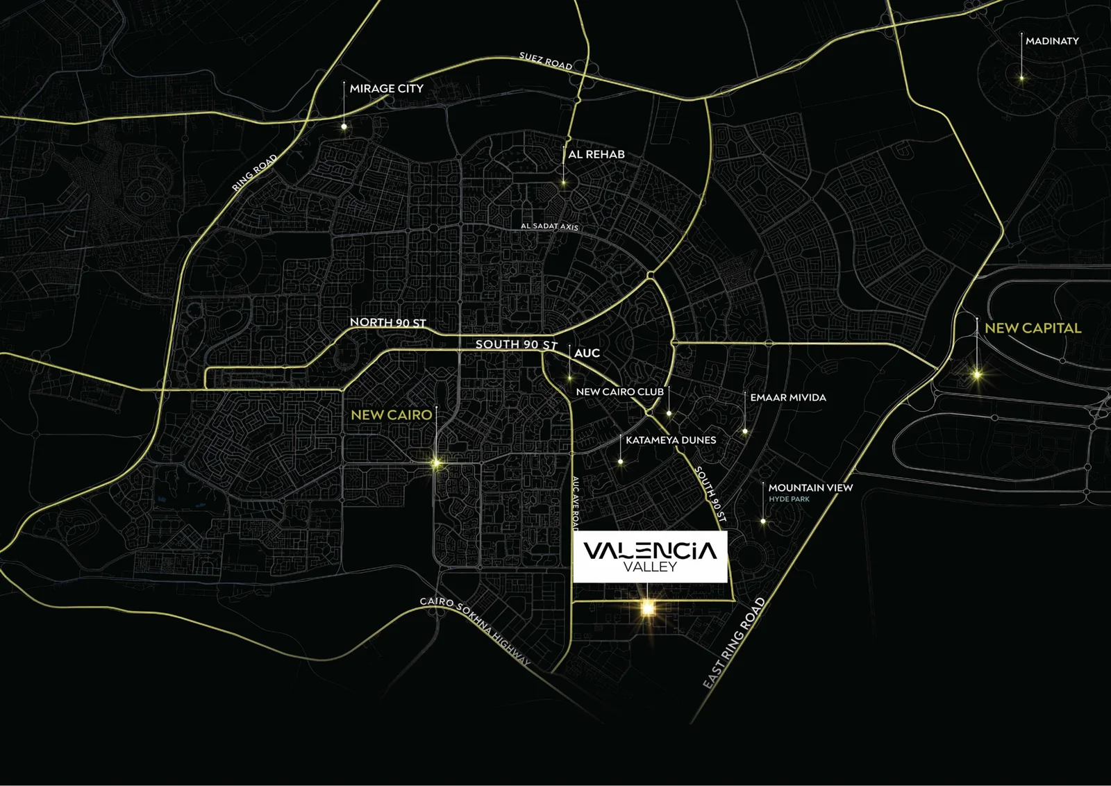 موقع كمبوند فالنسيا فالي التجمع الخامس