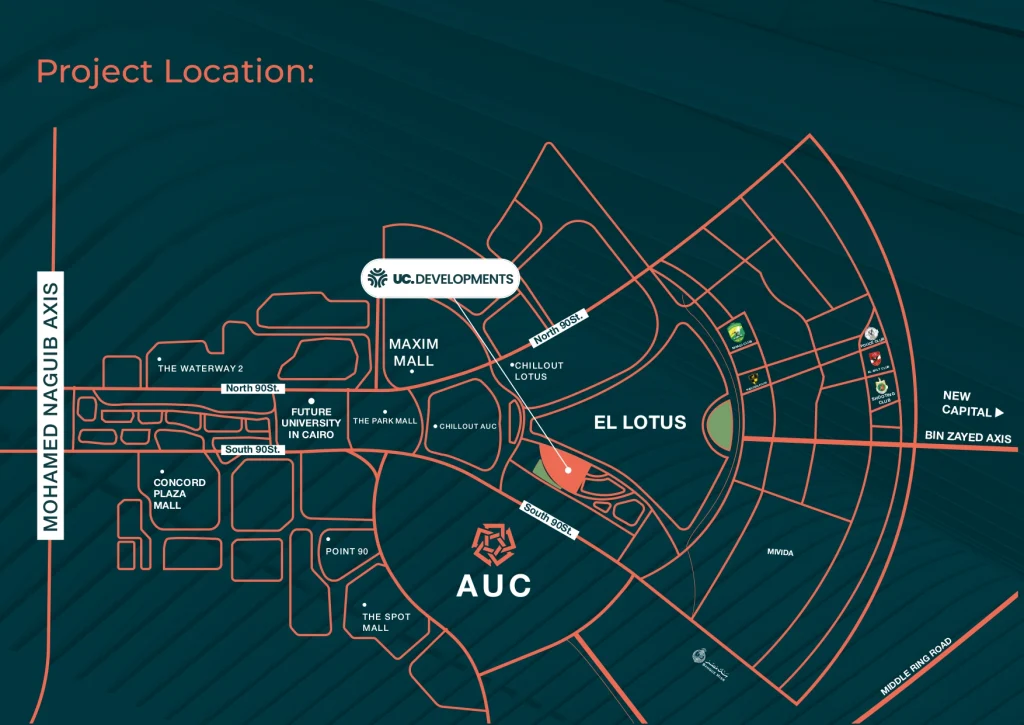 موقع مشروع شركة يو سي للتطوير العقاري التجمع الخامس