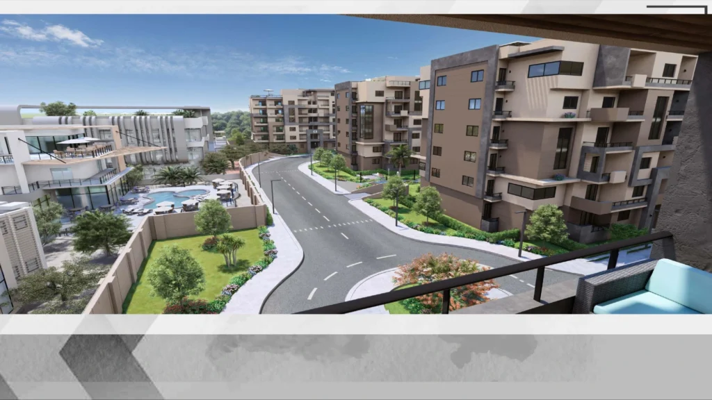 Vira October Gardens Night View - إطلالة ليلية ساحرة لكمبوند فيرا حدائق أكتوبر، تبرز جمال الإضاءة والتصميم المعماري بعد غروب الشمس.