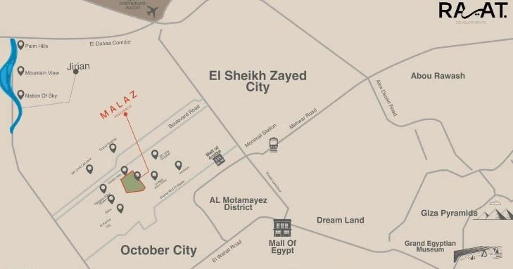 موقع كمبوند ملاذ أكتوبر Compound Malaz October