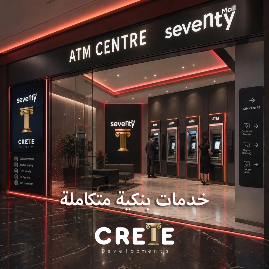 مخطط مساحات الوحدات في مول سيفينتي مدينة العبور ونسبة التحميل 30%.