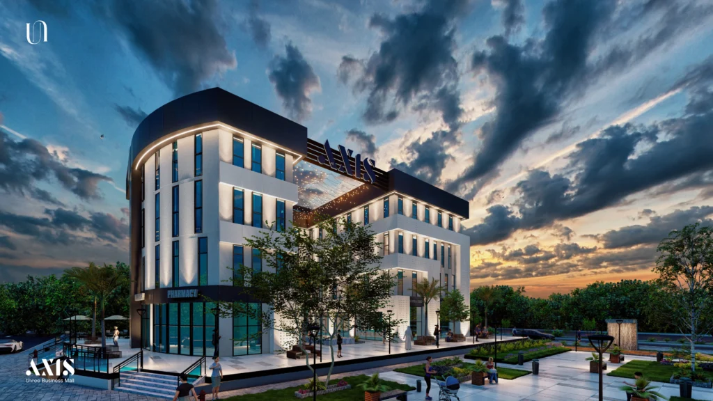 تصميم معماري حديث لمول اكسيس ثري أكتوبر Axis Three Business Mall