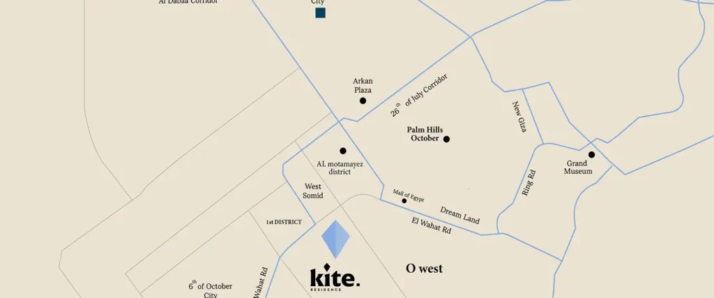 موقع كمبوند كايت ريزيدنس أكتوبر Kite Residence October